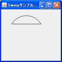 Java Swing弓形の描画サンプル