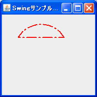 Java Swing弓形の描画サンプル